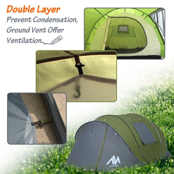 CAMPING POP UP TENT WITH VESTIBULE FOR 2-6 PERSON - Picture 3 of 7